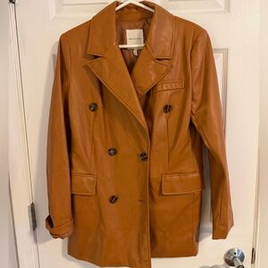Avec Les Filles Women's Brown Pea Coat
